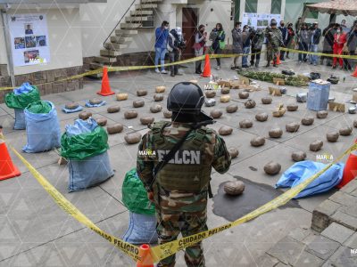 La FELCN de Cochabamba secuestró más de 23 toneladas de sustancias ilicitas.